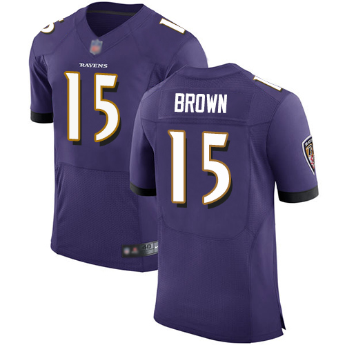 Ravens #15 Marquise Brown Purple Team Color Men's Stitched Football Vapor Untouchable Elite Jersey - Click Image to Close