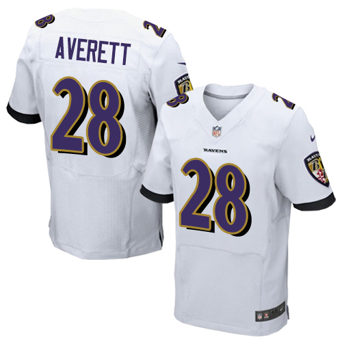 Nike Ravens #28 Anthony Averett White Men's Stitched NFL New Elite Jersey