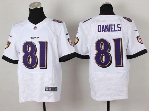 Nike Ravens #81 Owen Daniels White Men's Stitched NFL New Elite Jersey