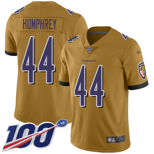 Ravens #44 Marlon Humphrey Gold Men's Stitched Football Limited Inverted Legend 100th Season Jersey