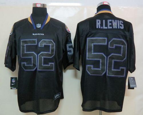 Nike Ravens #52 Ray Lewis Lights Out Black Men's Stitched NFL Elite Jersey