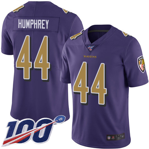 Ravens #44 Marlon Humphrey Purple Men's Stitched Football Limited Rush 100th Season Jersey