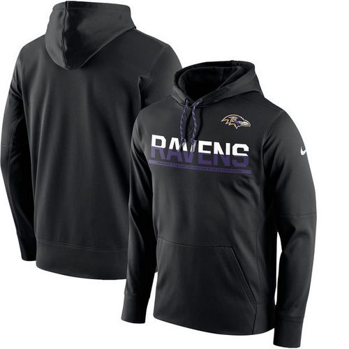 Men's Baltimore Ravens Nike Black Sideline Circuit Pullover Performance Hoodie