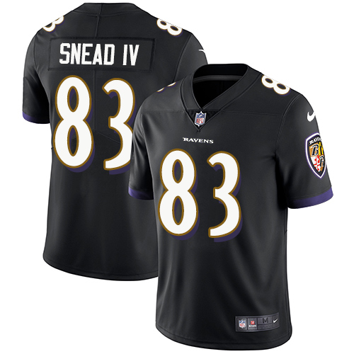 Nike Ravens #83 Willie Snead IV Black Alternate Men's Stitched NFL Vapor Untouchable Limited Jersey - Click Image to Close