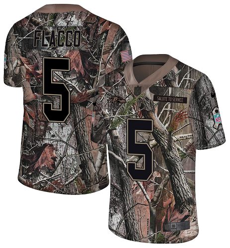 Nike Ravens #5 Joe Flacco Camo Men's Stitched NFL Limited Rush Realtree Jersey