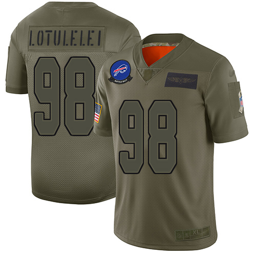 Bills #98 Star Lotulelei Camo Men's Stitched Football Limited 2019 Salute To Service Jersey