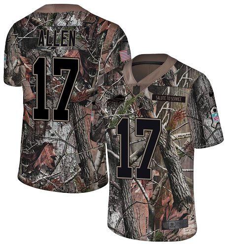 Nike Bills #17 Josh Allen Camo Men's Stitched NFL Limited Rush Realtree Jersey