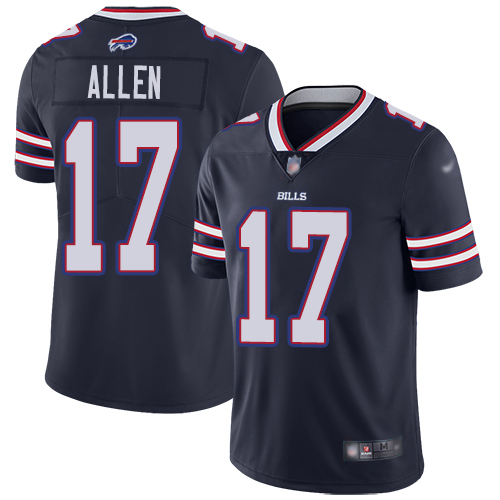 Bills #17 Josh Allen Navy Men's Stitched Football Limited Inverted Legend Jersey