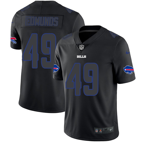 Nike Bills #49 Tremaine Edmunds Black Men's Stitched NFL Limited Rush Impact Jersey - Click Image to Close