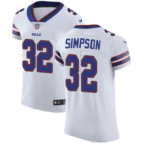 Nike Bills #32 O. J. Simpson White Men's Stitched NFL Vapor Untouchable Elite Jersey