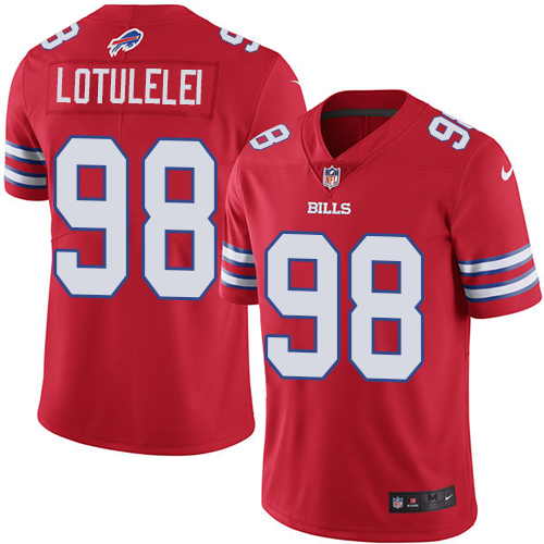 Nike Bills #98 Star Lotulelei Red Men's Stitched NFL Limited Rush Jersey