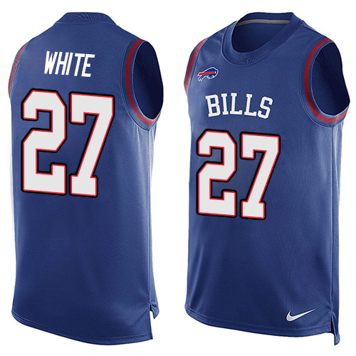 Nike Bills #27 Tre'Davious White Royal Blue Team Color Men's Stitched NFL Limited Tank Top Jersey