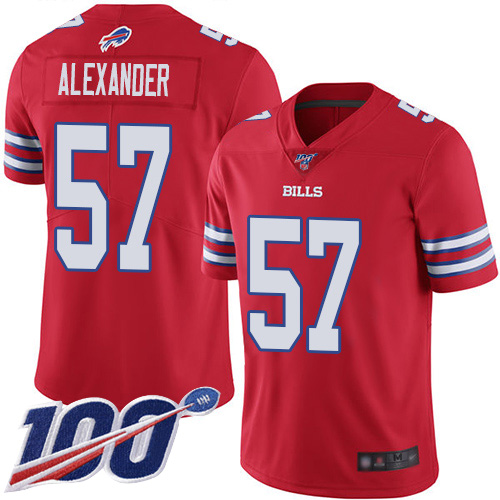 Bills #57 Lorenzo Alexander Red Men's Stitched Football Limited Rush 100th Season Jersey