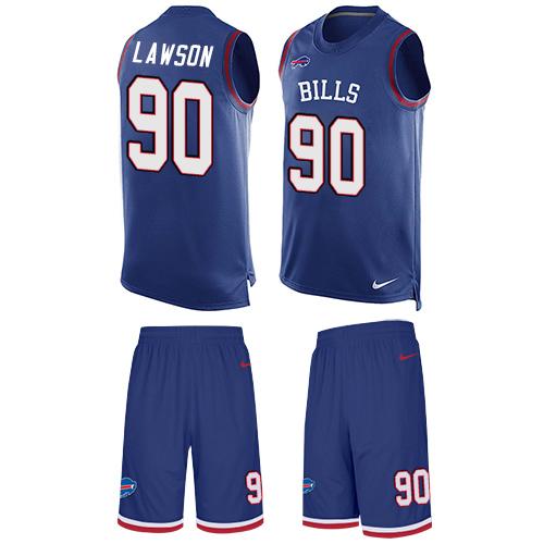 Nike Bills #90 Shaq Lawson Royal Blue Team Color Men's Stitched NFL Limited Tank Top Suit Jersey