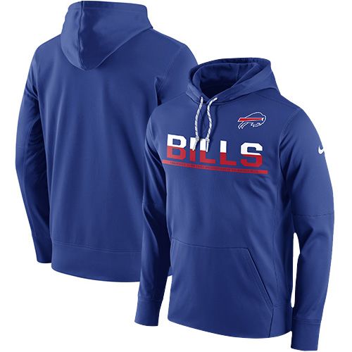 Men's Buffalo Bills Nike Royal Sideline Circuit Pullover Performance Hoodie - Click Image to Close