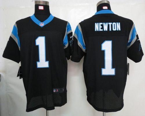 Nike Panthers #1 Cam Newton Black Team Color Men's Stitched NFL Elite Jersey