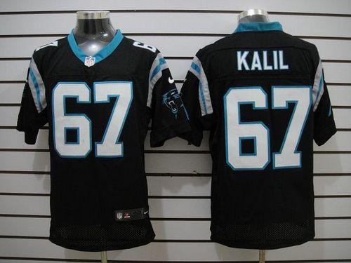 Nike Panthers #67 Ryan Kalil Black Team Color Men's Stitched NFL Elite Jersey