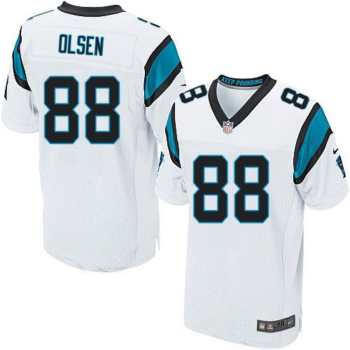 Nike Panthers #88 Greg Olsen White Men's Stitched NFL Elite Jersey