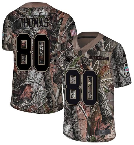 Nike Panthers #80 Ian Thomas Camo Men's Stitched NFL Limited Rush Realtree Jersey