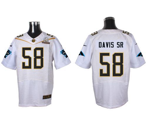 Nike Panthers #58 Thomas Davis Sr White 2016 Pro Bowl Men's Stitched NFL Elite Jersey