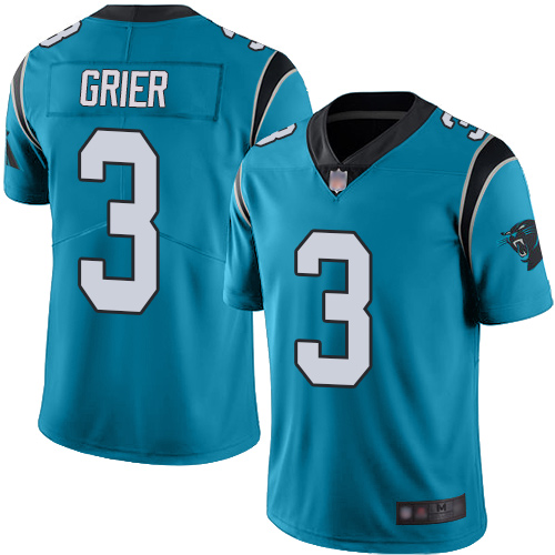 Panthers #3 Will Grier Blue Alternate Men's Stitched Football Vapor Untouchable Limited Jersey - Click Image to Close