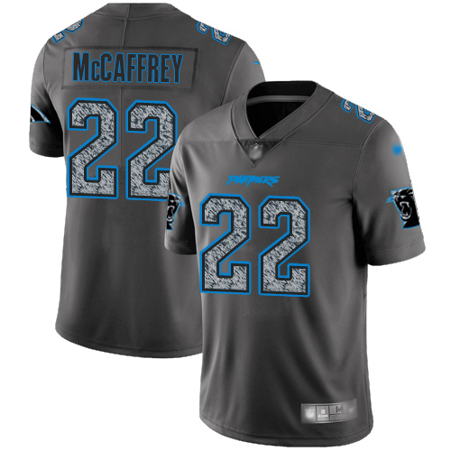 Panthers #22 Christian McCaffrey Gray Static Men's Stitched Football Vapor Untouchable Limited Jersey