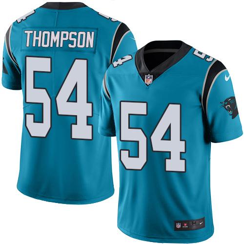 Nike Panthers #54 Shaq Thompson Blue Men's Stitched NFL Limited Rush Jersey