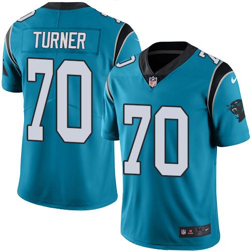 Nike Panthers #70 Trai Turner Blue Men's Stitched NFL Limited Rush Jersey