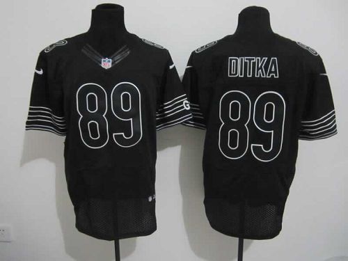 Nike Bears #89 Mike Ditka Black Shadow Men's Stitched NFL Elite Jersey