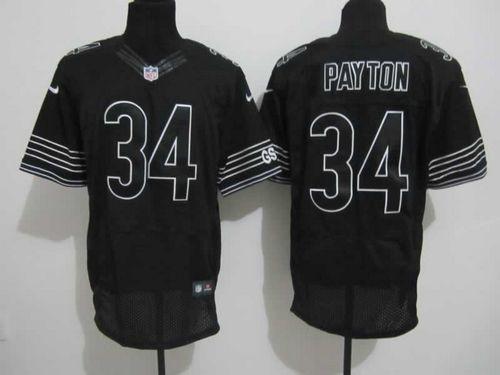 Nike Bears #34 Walter Payton Black Shadow Men's Stitched NFL Elite Jersey