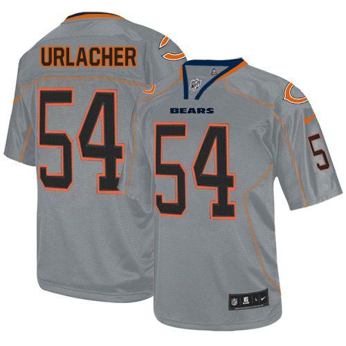 Nike Bears #54 Brian Urlacher Lights Out Grey Men's Stitched NFL Elite Jersey - Click Image to Close