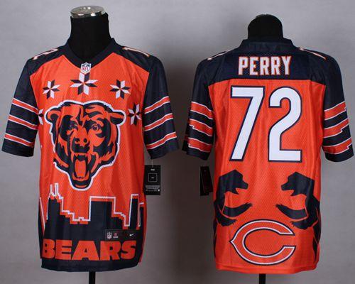 Nike Bears #72 William Perry Orange Men's Stitched NFL Elite Noble Fashion Jersey