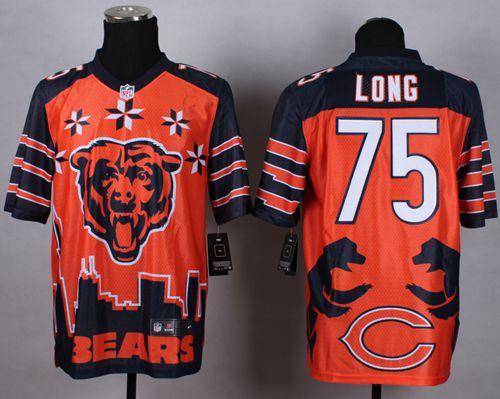 Nike Bears #75 Kyle Long Orange Men's Stitched NFL Elite Noble Fashion Jersey