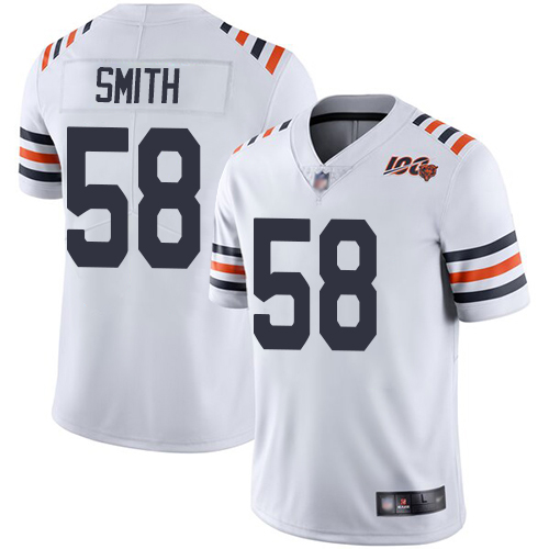 Bears #58 Roquan Smith White Alternate Men's Stitched Football Vapor Untouchable Limited 100th Season Jersey - Click Image to Close