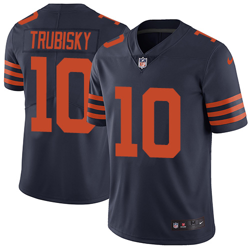 Nike Bears #10 Mitchell Trubisky Navy Blue Alternate Men's Stitched NFL Vapor Untouchable Limited Jersey