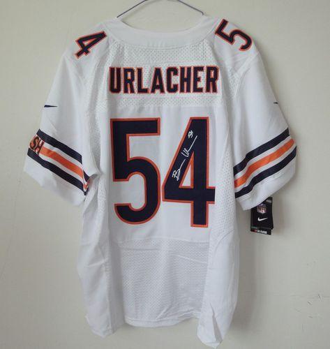 Nike Bears #54 Brian Urlacher White Men's Stitched NFL Elite Autographed Jersey