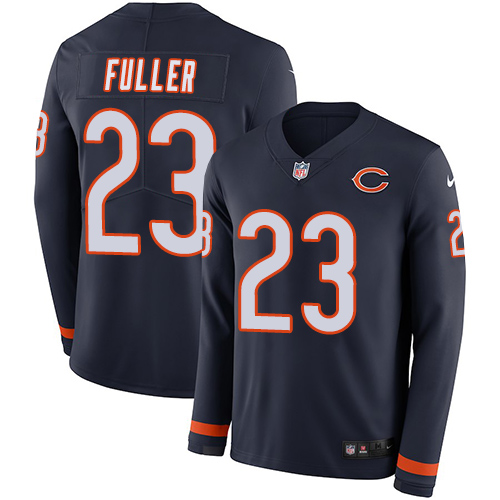 Nike Bears #23 Kyle Fuller Navy Blue Team Color Men's Stitched NFL Limited Therma Long Sleeve Jersey - Click Image to Close