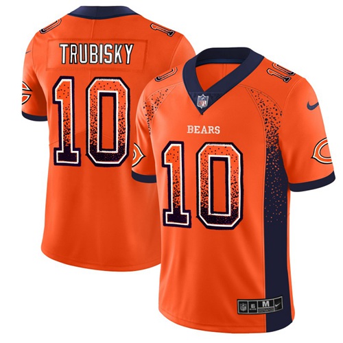 Nike Bears #10 Mitchell Trubisky Orange Alternate Men's Stitched NFL Limited Rush Drift Fashion Jersey