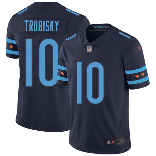 Bears #10 Mitchell Trubisky Navy Blue Team Color Men's Stitched Football Limited City Edition Jersey