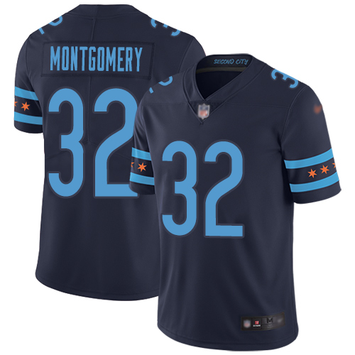 Bears #32 David Montgomery Navy Blue Team Color Men's Stitched Football Limited City Edition Jersey