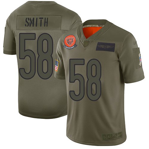 Bears #58 Roquan Smith Camo Men's Stitched Football Limited 2019 Salute To Service Jersey - Click Image to Close