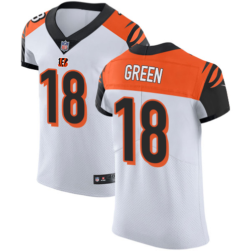 Nike Bengals #18 A.J. Green White Men's Stitched NFL Vapor Untouchable Elite Jersey - Click Image to Close