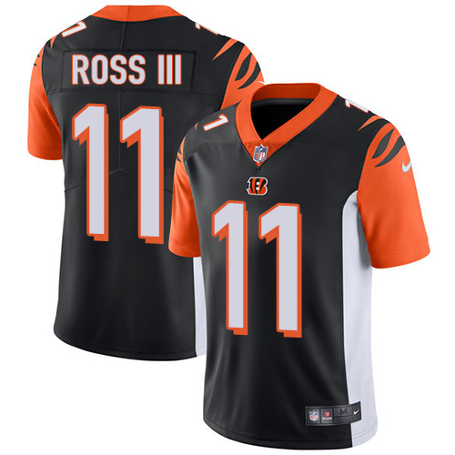 Bengals #11 John Ross III Black Team Color Men's Stitched Football Vapor Untouchable Limited Jersey