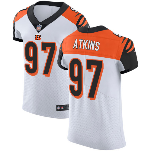 Nike Bengals #97 Geno Atkins White Men's Stitched NFL Vapor Untouchable Elite Jersey - Click Image to Close