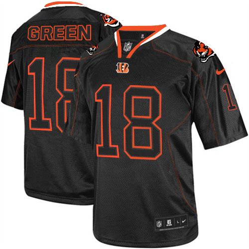 Nike Bengals #18 A.J. Green Lights Out Black Men's Stitched NFL Elite Jersey - Click Image to Close