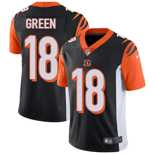 Nike Bengals #18 A.J. Green Black Team Color Men's Stitched NFL Vapor Untouchable Limited Jersey - Click Image to Close