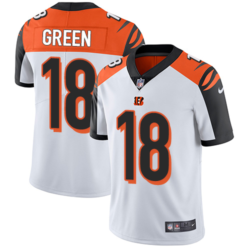 Nike Bengals #18 A.J. Green White Men's Stitched NFL Vapor Untouchable Limited Jersey - Click Image to Close