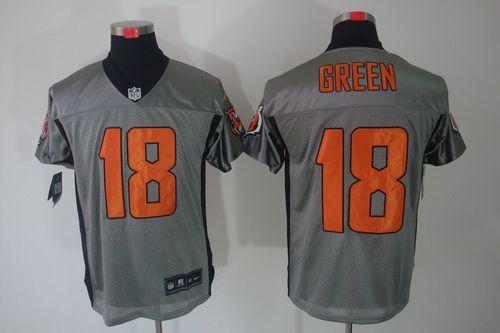 Nike Bengals #18 A.J. Green Grey Shadow Men's Stitched NFL Elite Jersey