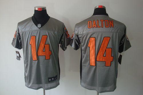 Nike Bengals #14 Andy Dalton Grey Shadow Men's Stitched NFL Elite Jersey