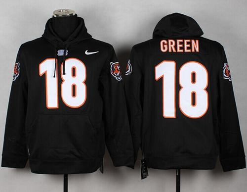 Cincinnati Bengals #18 A.J. Green NFL Pullover Hoodie Black